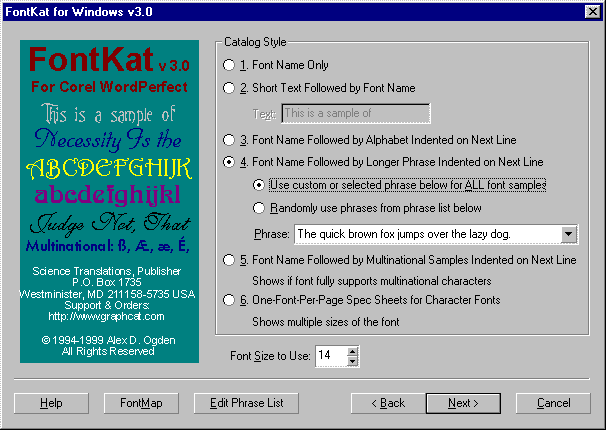 FontKat Font Cataloger